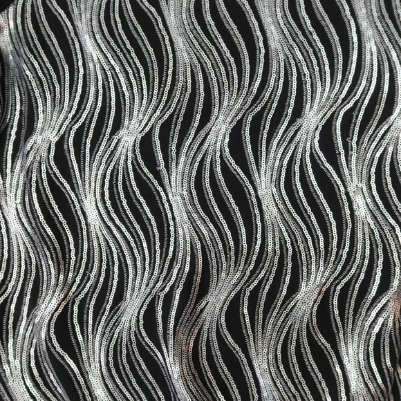 4/$25 KUT FROM THE KLOTH Size S Black Silver Sequin Crewneck Pullover Sweatshirt - Picture 3 of 4